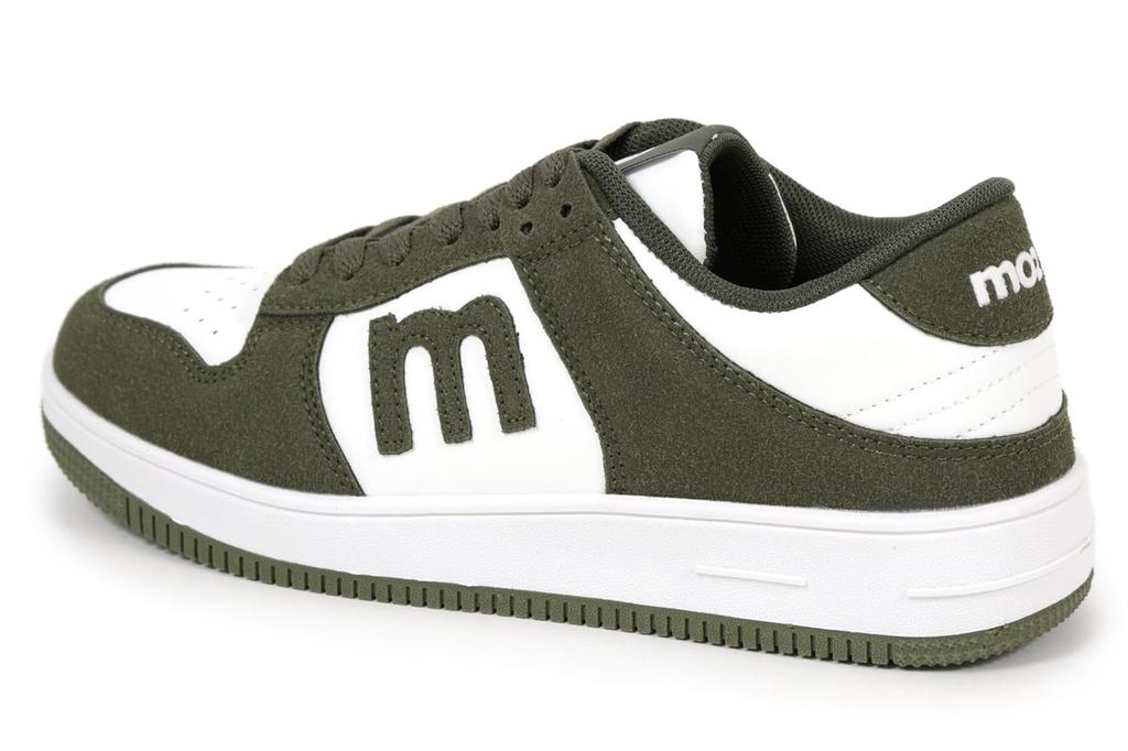 Sneakers Low Cut Combination Color Athletic Shoes Sports [Mozu] Women's White/Khaki 24.5cm