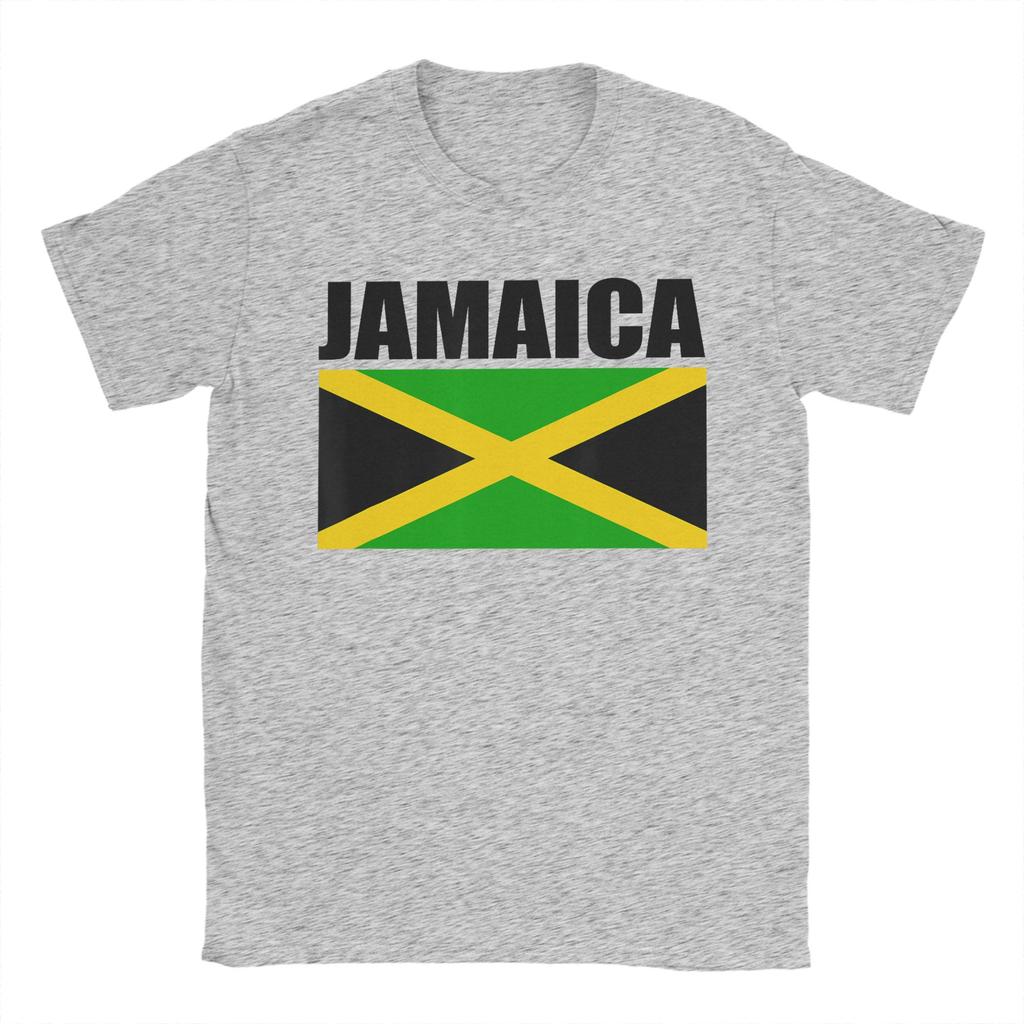 Mens TShirt Jamaican Flag Love Jamaica Novelty Pure Cotton Tee Shirt Short Sleeve  T Shirt Crewneck Tops 4XL 5XL 6XL