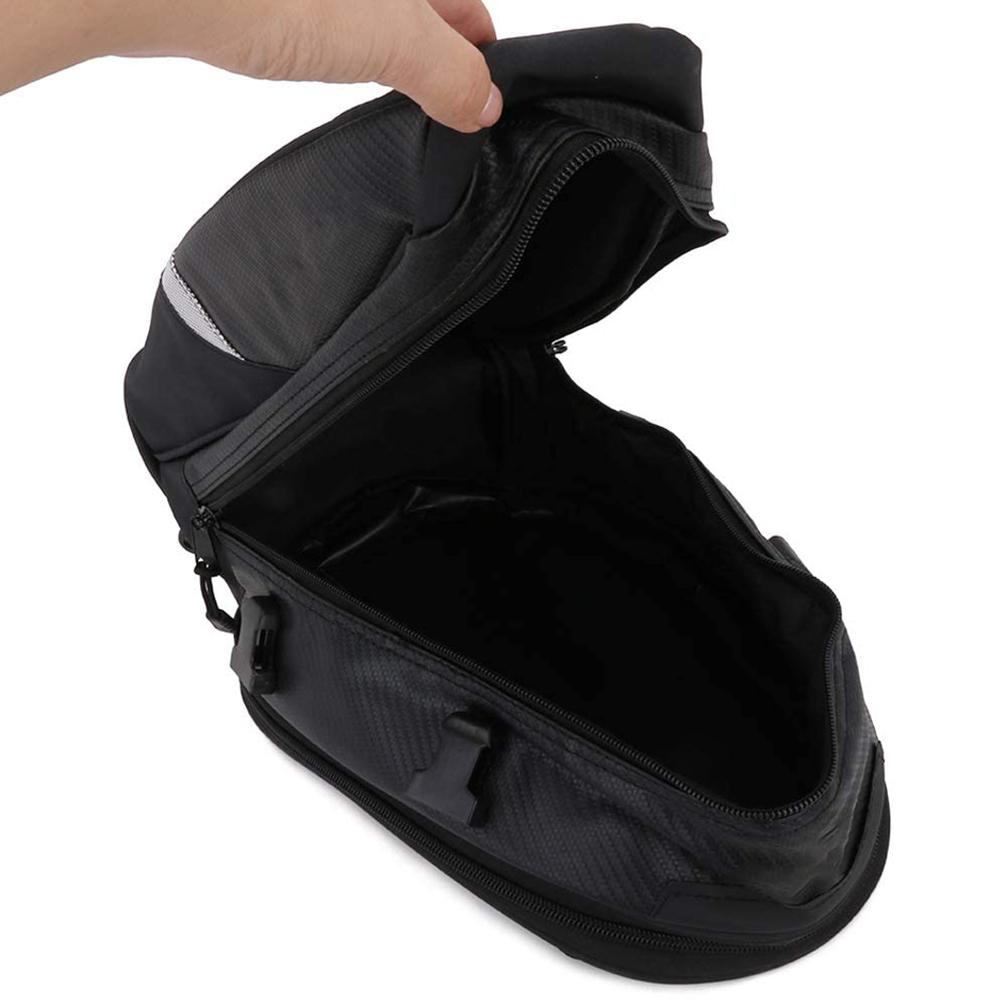 Motorcycle Seat Bag Tail Bag Saddlebags Waterproof Luggage Bag Multi Functional PU Leather Motorbike Helmet Bag Storage