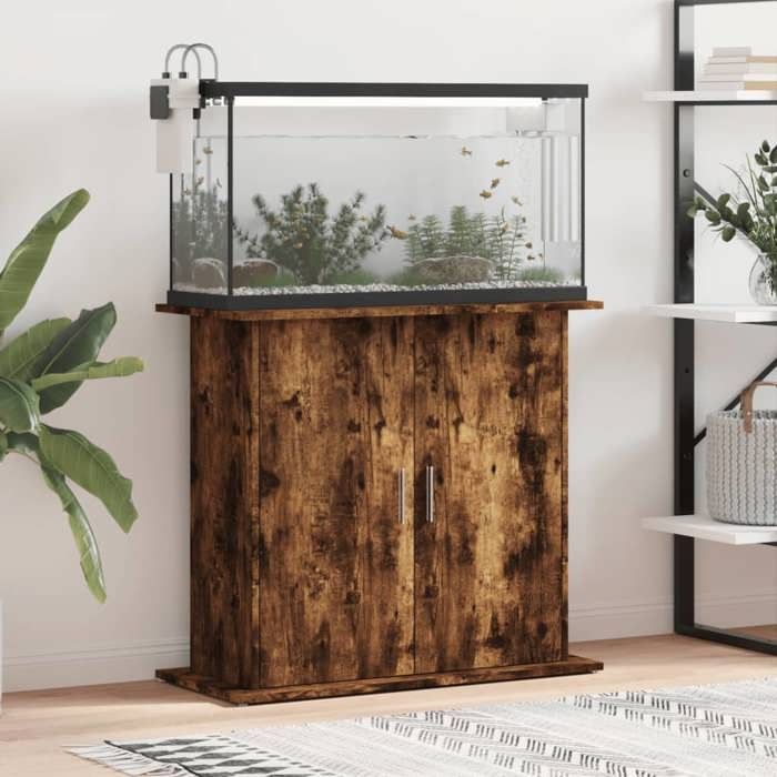 VidaXL Support pour aquarium chêne fumé 81x36x73 cm bois d'ingénierie 833604