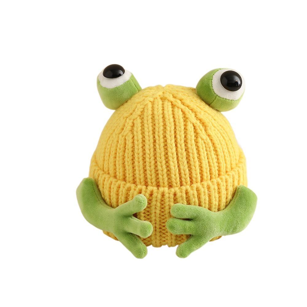 

Утолщенные теплые вязаные шапки, ветрозащитные шапки для защиты ушей, пуловер, кепка принцессы, осень-зима жёлтый