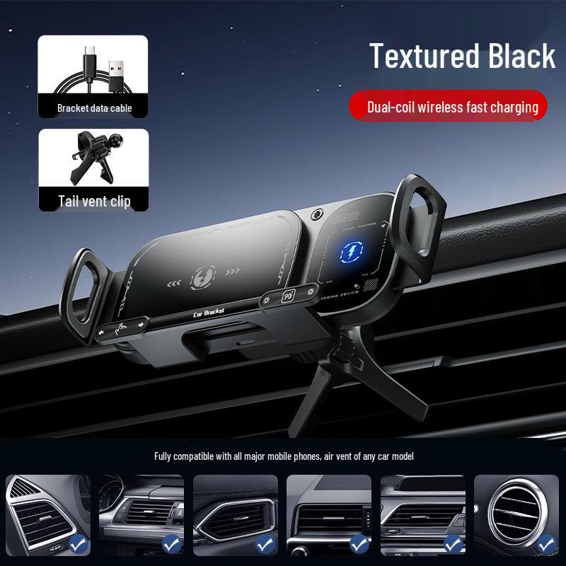 

Dual-Coil Fast Wireless Charging Car Stand for Large and Foldable Screen Phones