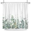 Green Eucalyptus Leaves Shower Curtains Watercolor Floral Waterproof Morden Bathroom Bathtub Curtain Room Decor With Hooks