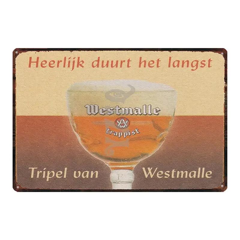 Orval Chimay Westmalle Chouffe Targa in Metallo Vintage per Bar Club Muro Pub Ristorante Decorazione Casa Poster in Ferro DU-3599A