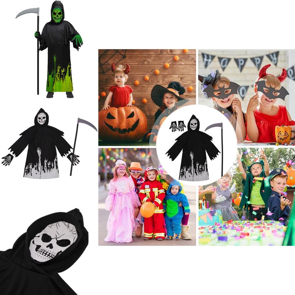 Authentic Grim Reaper Cosplay Costume For Kids