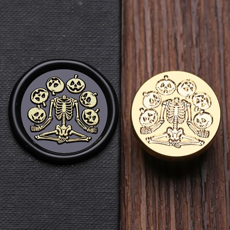 Pumpkins Sealing Wax Stamp Halloween Series Wax Seal Stamp Brass Head Seal Stamp for Scrapbooking Invitations Decoration