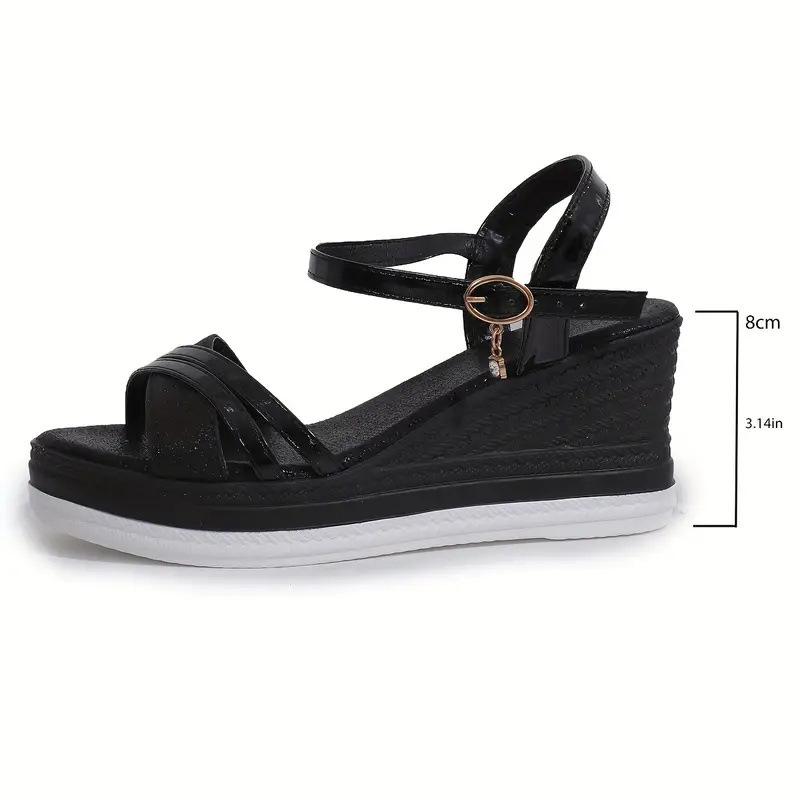 Women's Wedge Heel Sandals Thick-soled Fish Mouth Sandalias Summer Peep Toe High Heels Sandals for Women Roman Sandalias