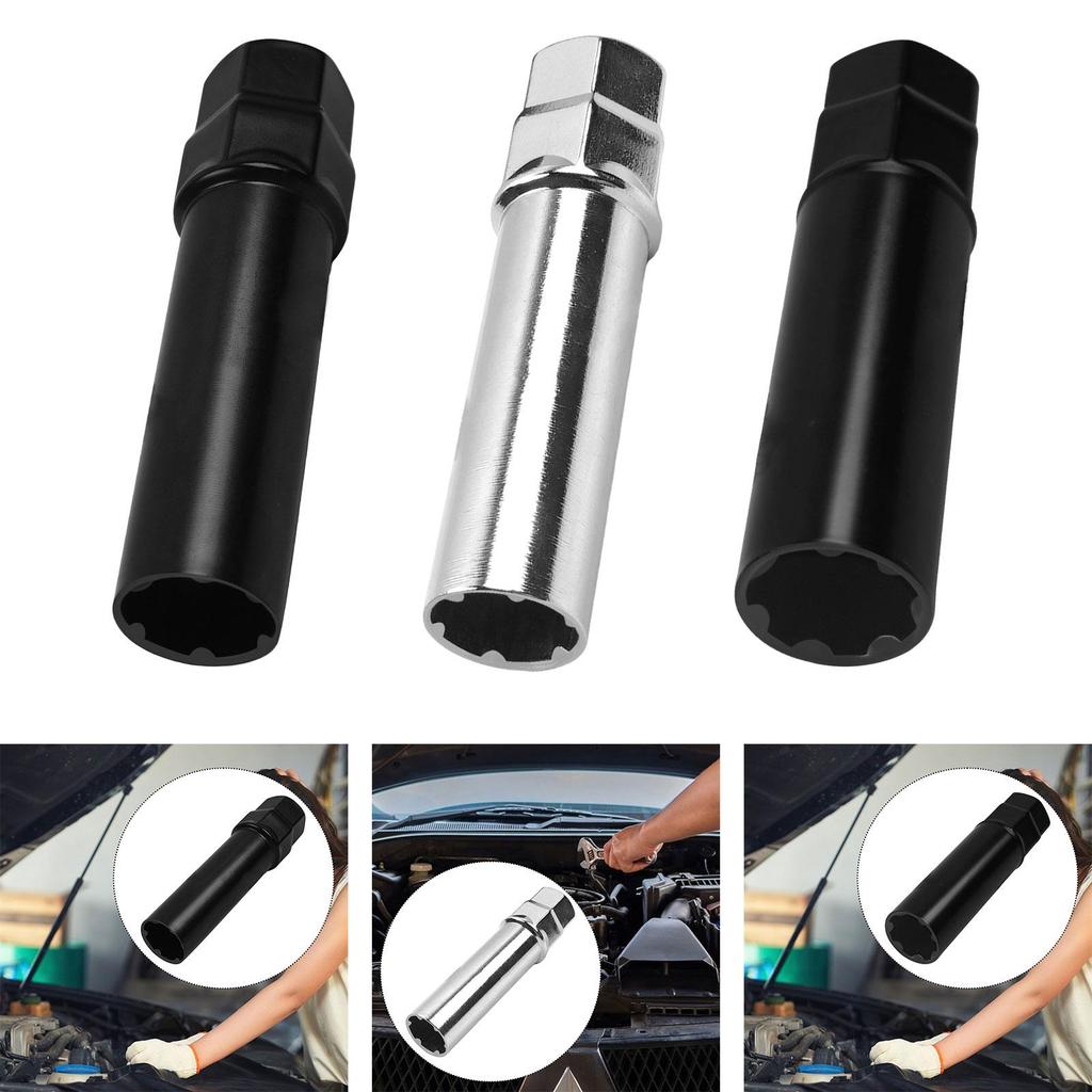 Automotive Lug Nut Socket Set Sturdy Carbon Steel Tuner Key Universal Tire Tool Sleeve for Car SUV Truck