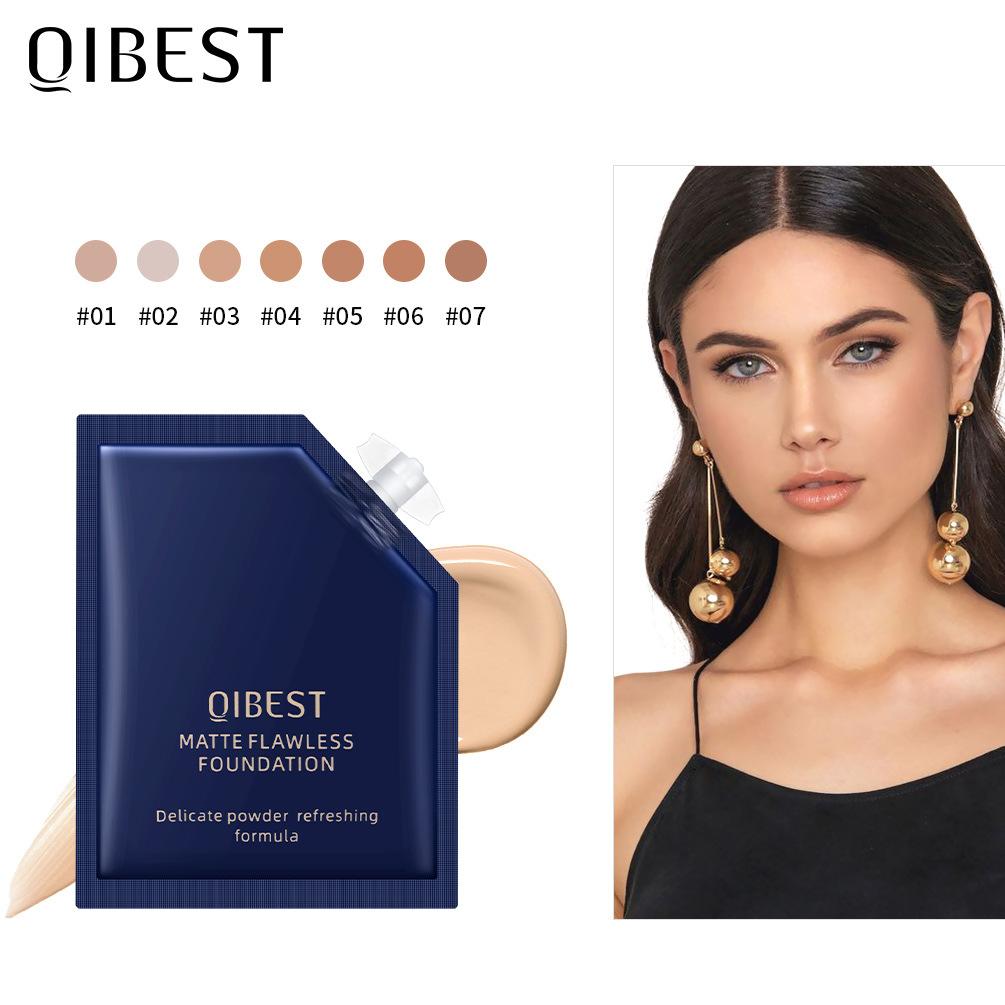 QIBEST Liquid Foundation Longlasting Makeup Concealer Moisturizing Brightening Matte Liquid