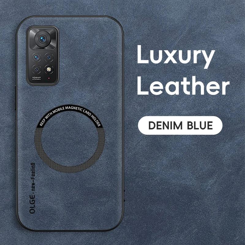 Magnetic Retro Leather Soft Case For Xiaomi Redmi Note 11 Pro11S Note11 4G 5G Global Version Wireless Charging Phone Case Cover