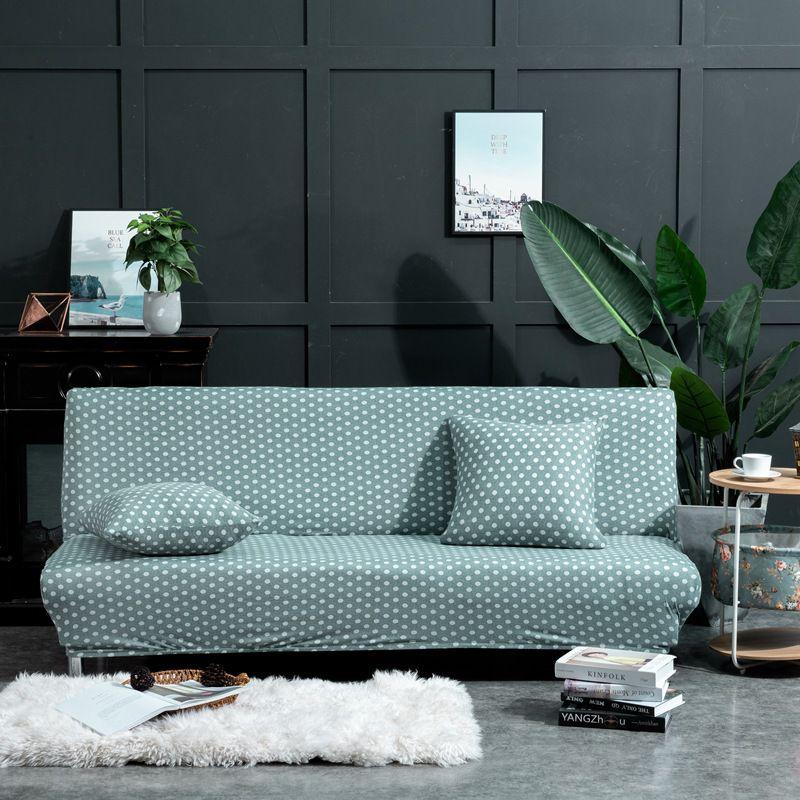 Solid Universal Stretch Color Folding Sofa Bed Cover Without Armrest Slipcovers