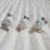 Polar Bear Flocking Animal Plush Keychain AirPod Phone Strap
