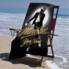 1pc Michael Jackson Beach Towel with Custom Name, Beach/Swimming/Bath/Picnic/Camping Towel, Suitable for Seaside Beaches