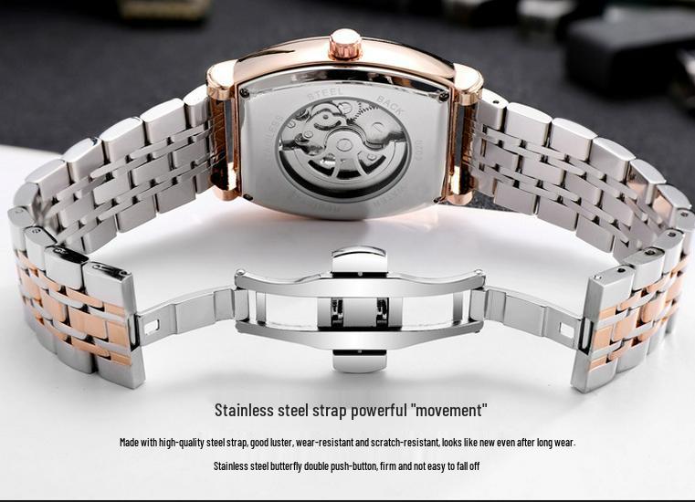 Orologio Automatico Tourbillon da Uomo Durenwei - Forma a Barile, Design Cielo Stellato Giorno/Notte
