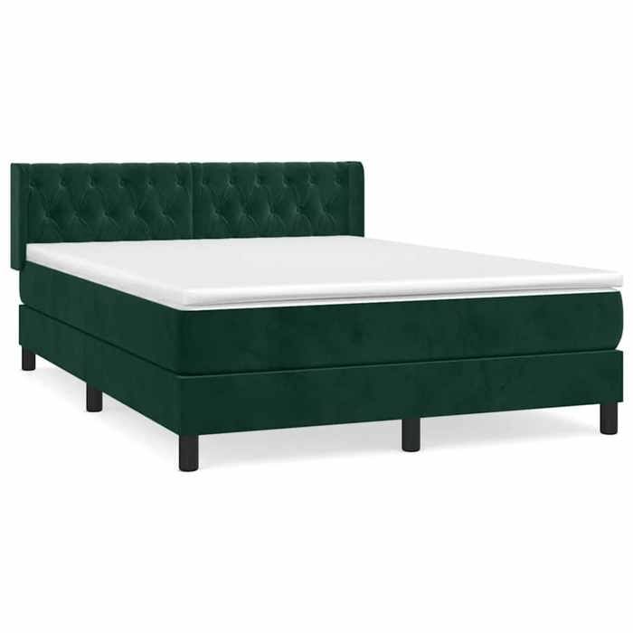 Maison Exclusive - Sommier à lattes de lit et matelas Vert foncé 140x200cm Velours