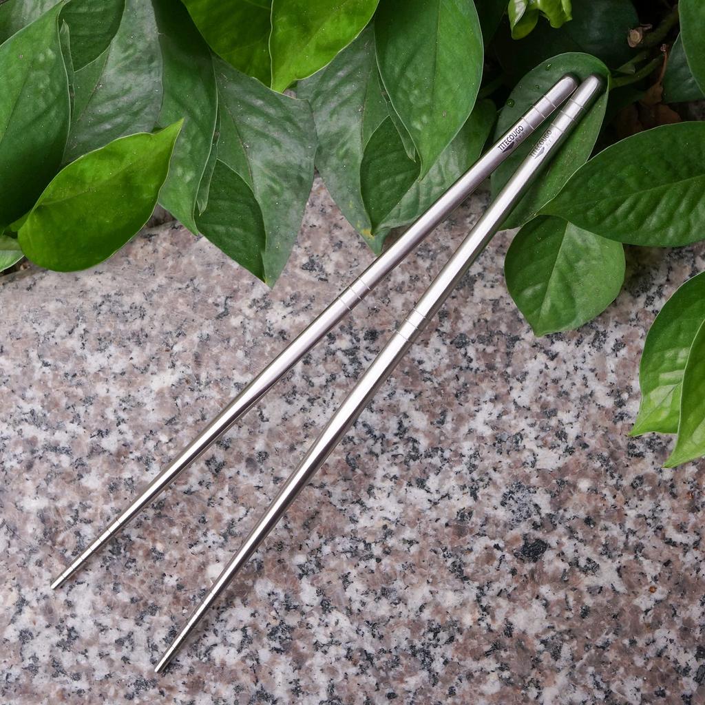 TITECOUGO Titanium Outdoor Camping Square Cooking Hollow Dishwasher 1 with Chopstick Case Ultra-lightweight Chopsticks, Chopsticks, Chopsticks, 23cm,