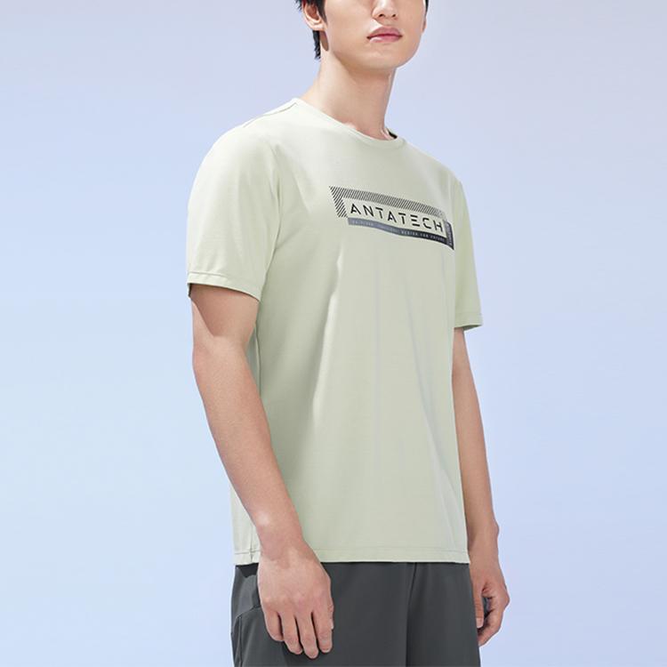 Anta Printed Letter Round Neck Pullover Short Sleeve T-Shirt Men Tops 152327109-2