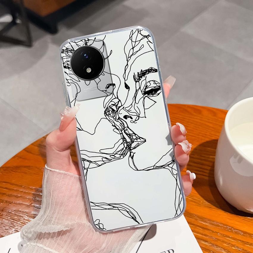 For Vivo Y02 Y02A Y02S Y10 Y11 Y12 Y12a Y13 Y15 Y15a Y16 Y17 Y19 Clear TPU Case Ocean Whale Pattern Anti Drop Back Cover For Vivo Silicone Phone Shell