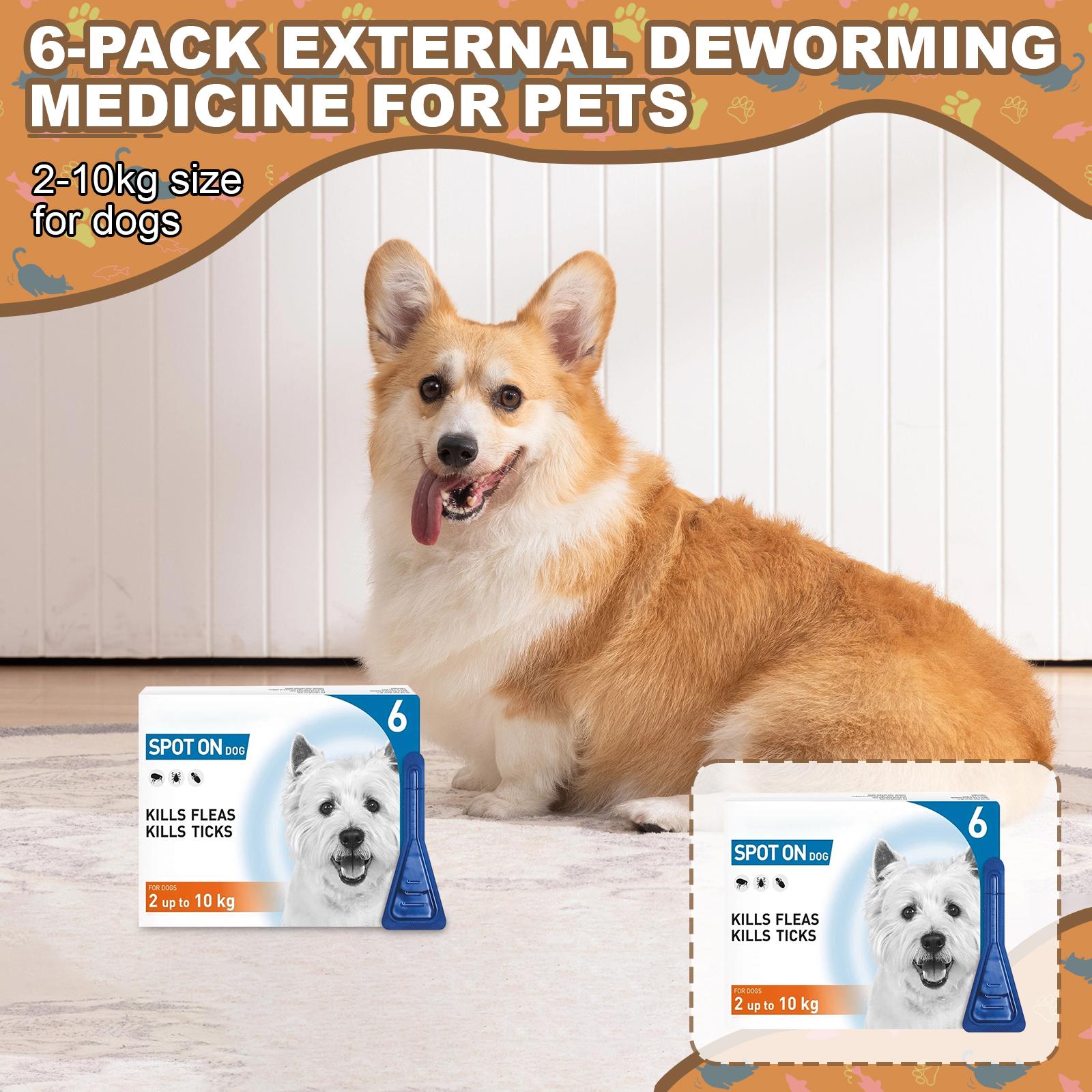 

6-pack(Approximately 0.5ml Per Vial, 3.0ml In Total)Topical Antiparasitic Medication For Treating And Preventing Flea And Tick Infections In Dogs One Size
