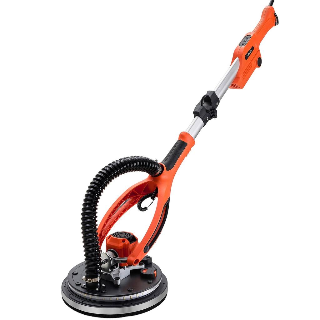 Lixadora de Gesso Acartonado, Lixadora Elétrica de Gesso Acartonado 950W, Ferramenta de Remoção de Teto com Pipoca com 7 Velocidades Variáveis 1000-2300 RPM, Luz LED de Deck Duplo, Dobrável &