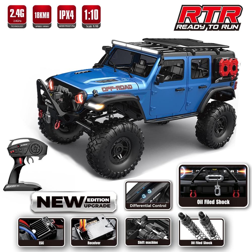 1/10 RC Car HB R1011 RTR Remote Control Vehicle 2.4G Full Proportional Rock Crawler LED Light 4WD Off-Road Climbing Truck Toys