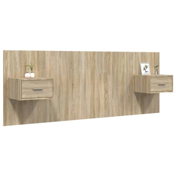 VidaXL Headboard with Cabinets Sonoma Oak Engineered Wood 3115678