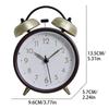Retro Iron Small Silent Alarm Clock Fashion Desktop Clock with Creative Hands Quartz Nightlight Timer (No Battery Included)