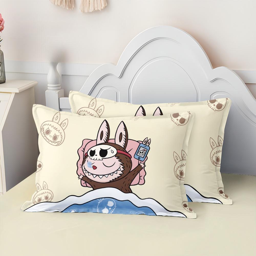 Cute Rabu Cloth Quilt Cover Pillow Case Cartoon Bedding Set 2/3pcs Single Double Bed Bedroom Decoration, Boy Girl Gift