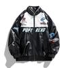 New American PU Motorcycle Printed Leather Jacket Men's Spring and Autumn Pilot Men's Jacket Letters