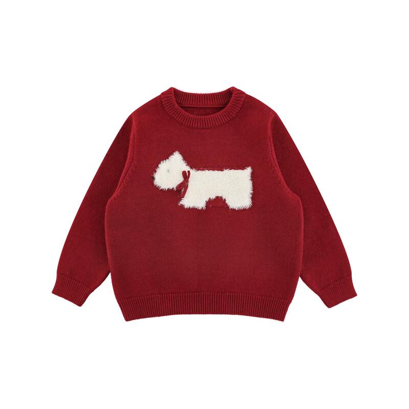 Зимний жаккардовый свитер Yoyou Boy с изображением щенка 100 cm