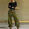 Women's High Waist Asymmetric Patchwork Wide Leg Jeans Loose Fit Vintage Washed Denim Trousers