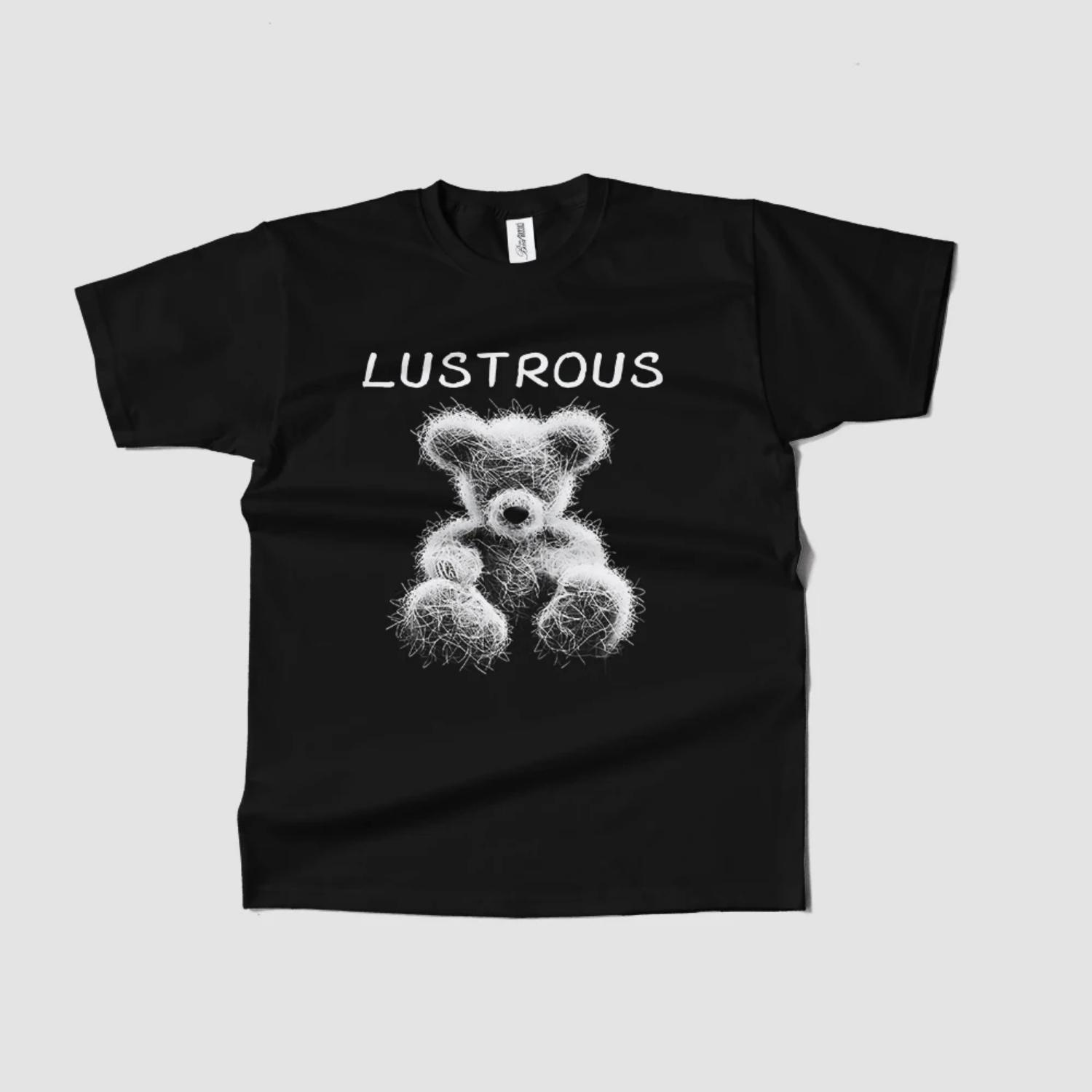 

Women‘s Black T-Shirt with Lustrous Teddy Bear Print - Casual Short Sleeve Tee for Summer Unisex Design Comfortable and Stylish S чёрный