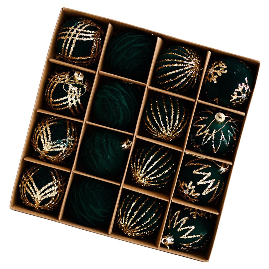 Set of 16 Shatterproof Christmas Tree Baubles Hanging Ornament for Festival Stylish Holidays Home Window Decorations