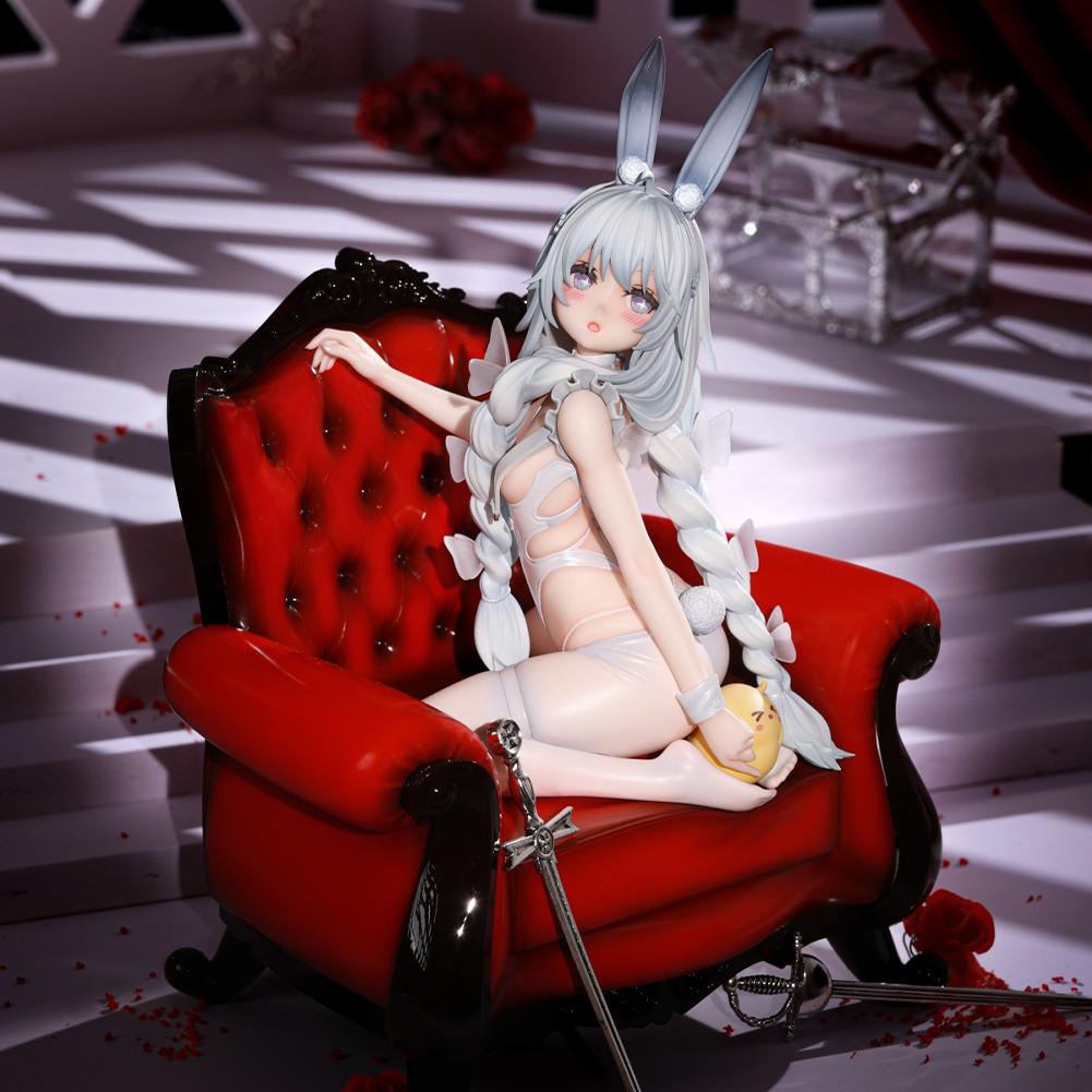 Anime Game Figure MNF Le Malin Figure Lazy White Bunny girl figurine Dress Up kneeling position Action Figure Adult Model Gifts