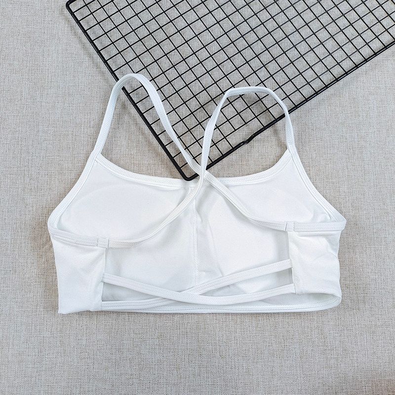 Fashion New Arrival Push up Sports Bra Women s Sexy Beauty Back Running Workout Yoga Bra with Chest Pad Thin Strap Vest S White