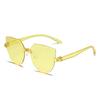Stylish Ladies Cat Ear Sunglasses - Retro Frameless Jelly Transparent Design