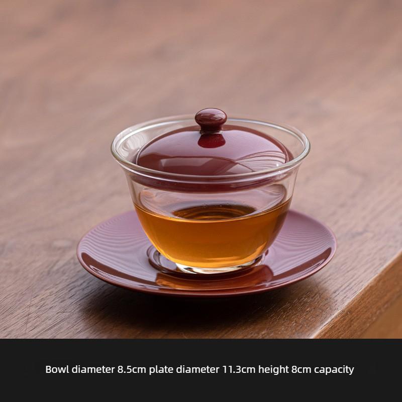 

Gaiwan High Temperature Resistant Glass Household Sancai Tea Green Tea Bowl High Value Kung Fu Tea Set Is Not Hot 100-110ml