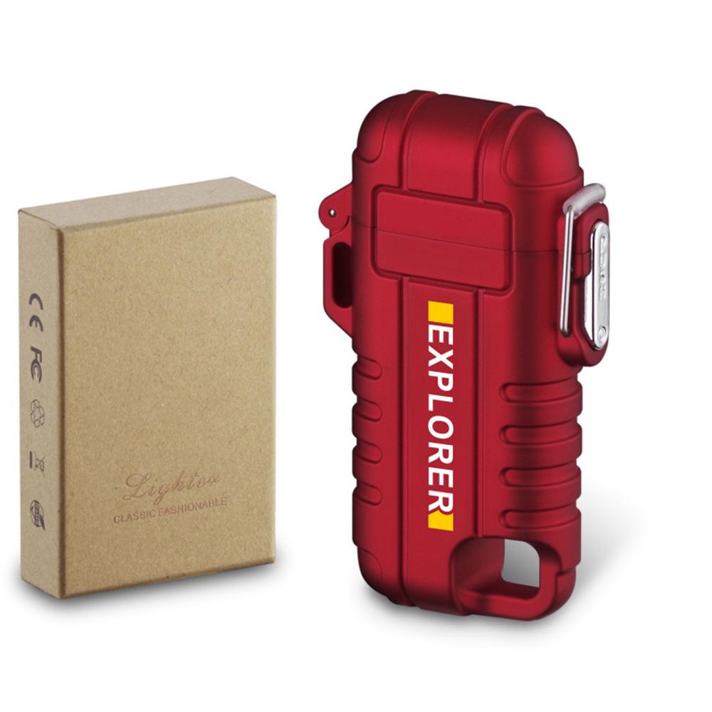 Outdoor Camping Waterproof Windproof Type-C Rechargeable Lanyard Lighter F37