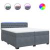 VidaXL Sommier à lattes de lit et matelas Gris foncé 200x200cm Velours 3288709
