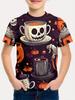 Halloween Printed T-Shirts Casual Round Neck Short-Sleeved Tops Summerand Children's Boys and Girls Fashion 3D Print Clothing