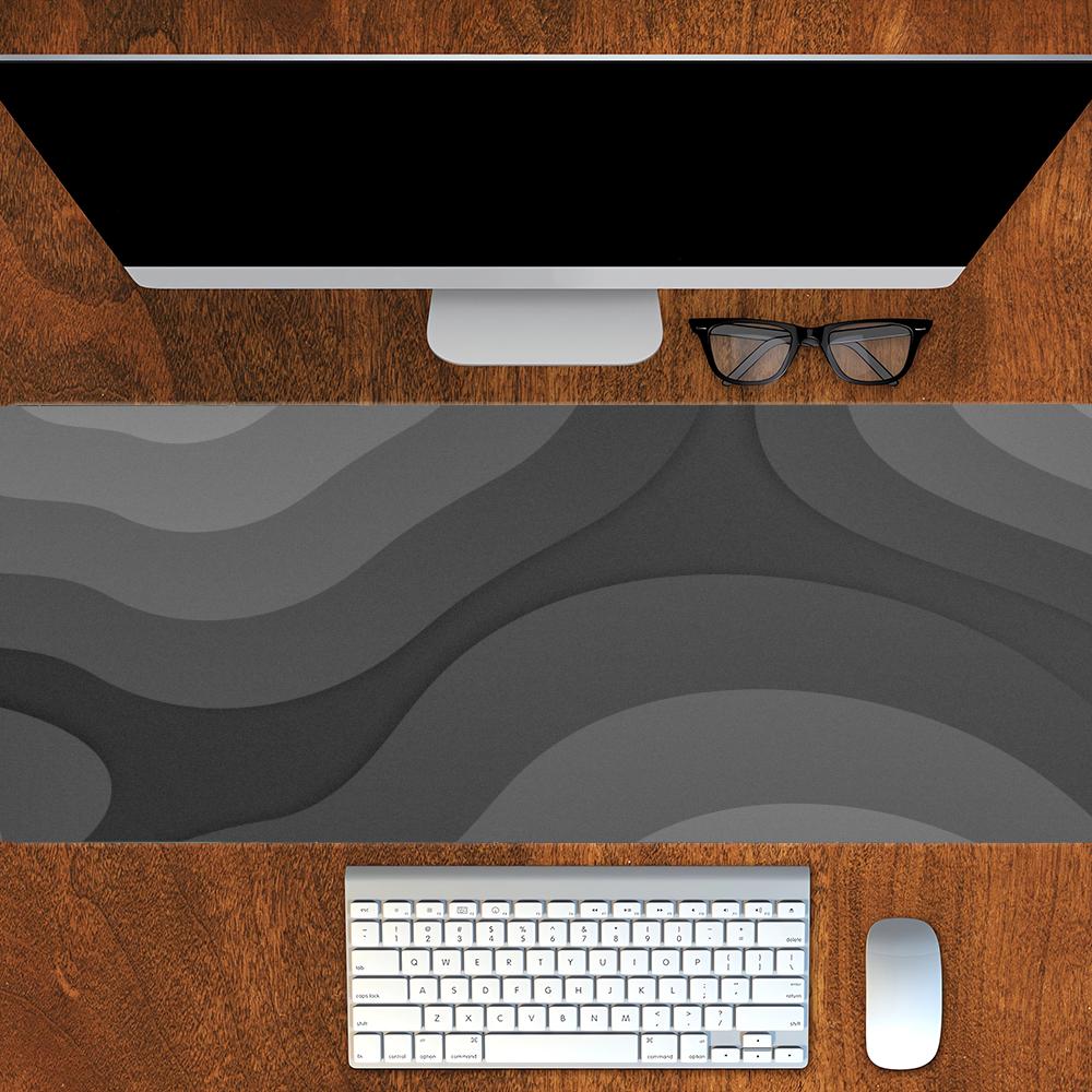 Gray Curve Mouse Pad XXL Computer Accessories Office Game Table Mats Rubber Antislip Gaming Keyboard Mouse Pad Desk Pad HYBXXC