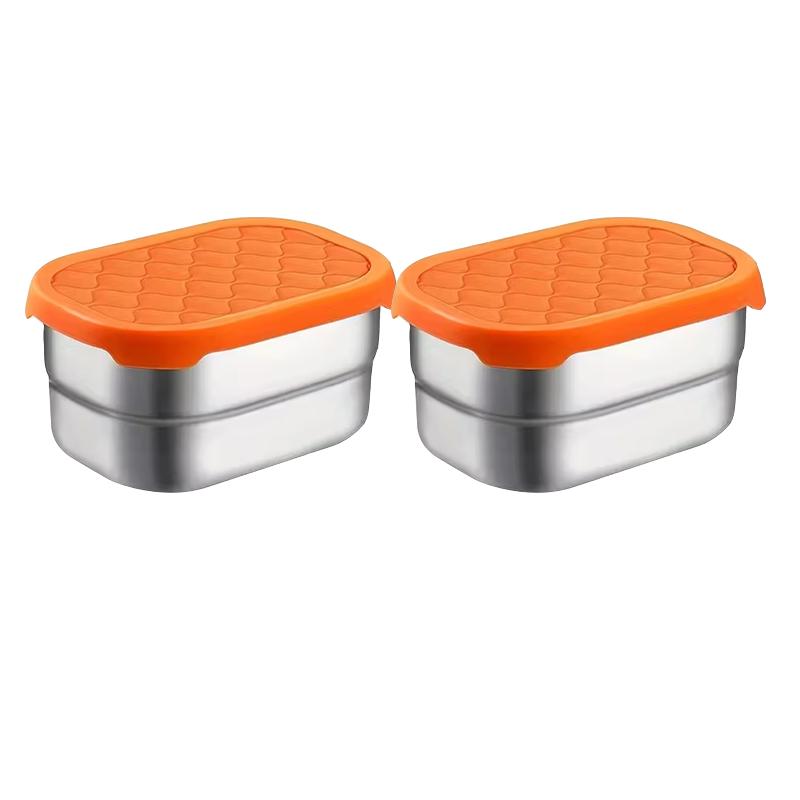 3pcs Stainless Steel Salad Dressing Condiment Containers with Leakproof Silicone Lid 230ml Sauce Container and Portion Bento Box