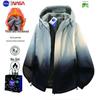 Herrjacka med huva, vattentät, fodrad med fleece, NASA-samarbete, gradient - Vinterstil, Hongkong