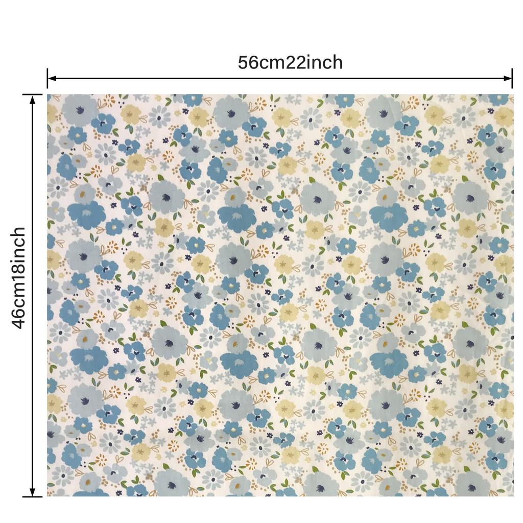 Floral Check Fabric Cutting Cloth Soft Cotton Patchwork Scraps for Crafts 8-Piece Set, Fabric, 46x56cm,