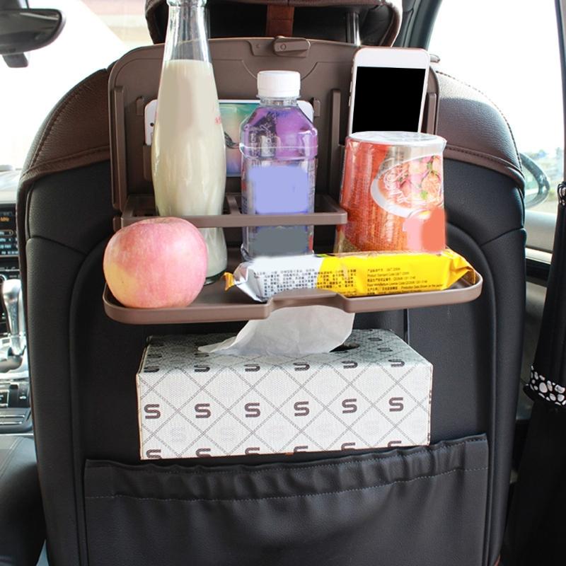 Vehicle Seat Back Organizers Tray Multifunctional Drink Holder Quick Mount System For Snacks Meals Car Interior