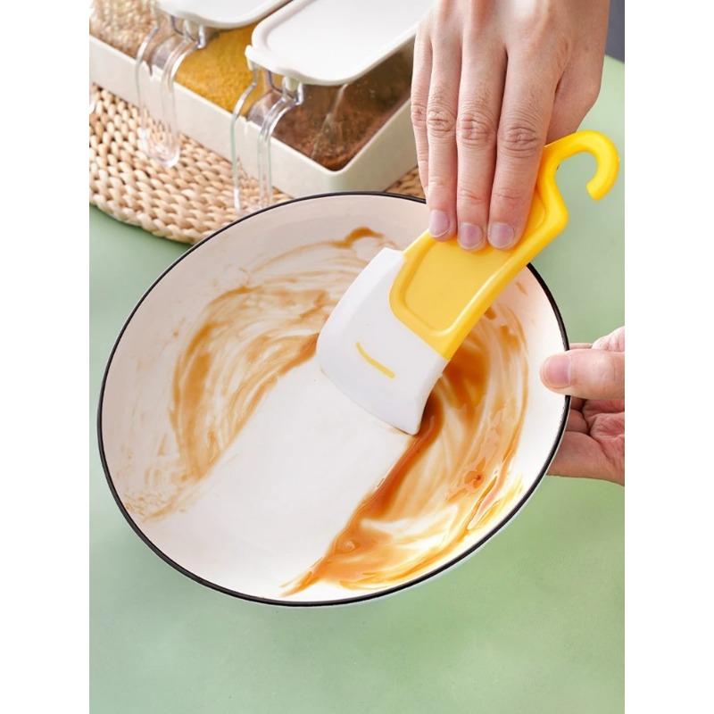 1/2PCS Silicone Scraper Kitchen Scraper Soft Blade Scraper Brush Dirty Pan Pot Dishes Cleaner Tools Silicone Kitchen Utensils