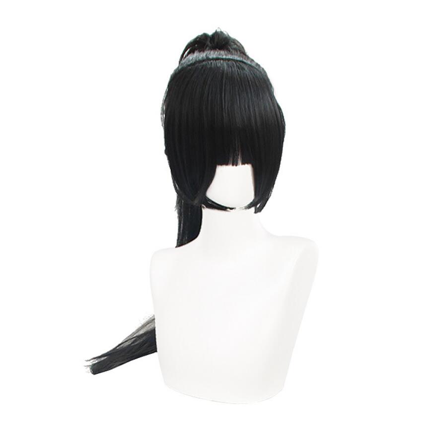 Anime Love Live!Super Star!! Hazuki Ren Cosplay Wig Black Straight Wig With Ponytail Heat Resistant Synthetic Hair