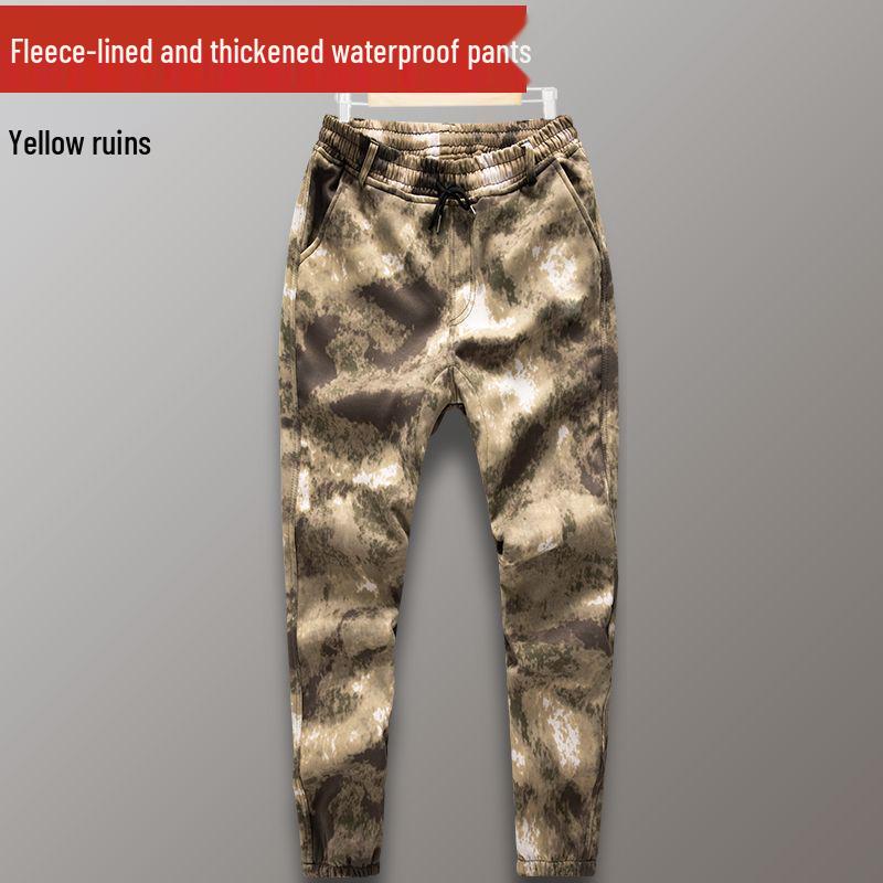 Men's Extra Thick Waterproof Fleece-Lined Workwear Set - Scratch-Resistant for Autumn/Winter Construction Sites