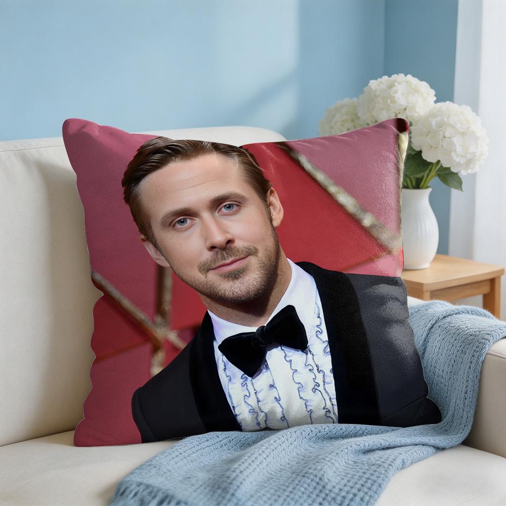 RRyan Gosling Face Cushion Cover Square Pillow Bedroom Sofa Leisure Comfort Living Room Home Decoration X