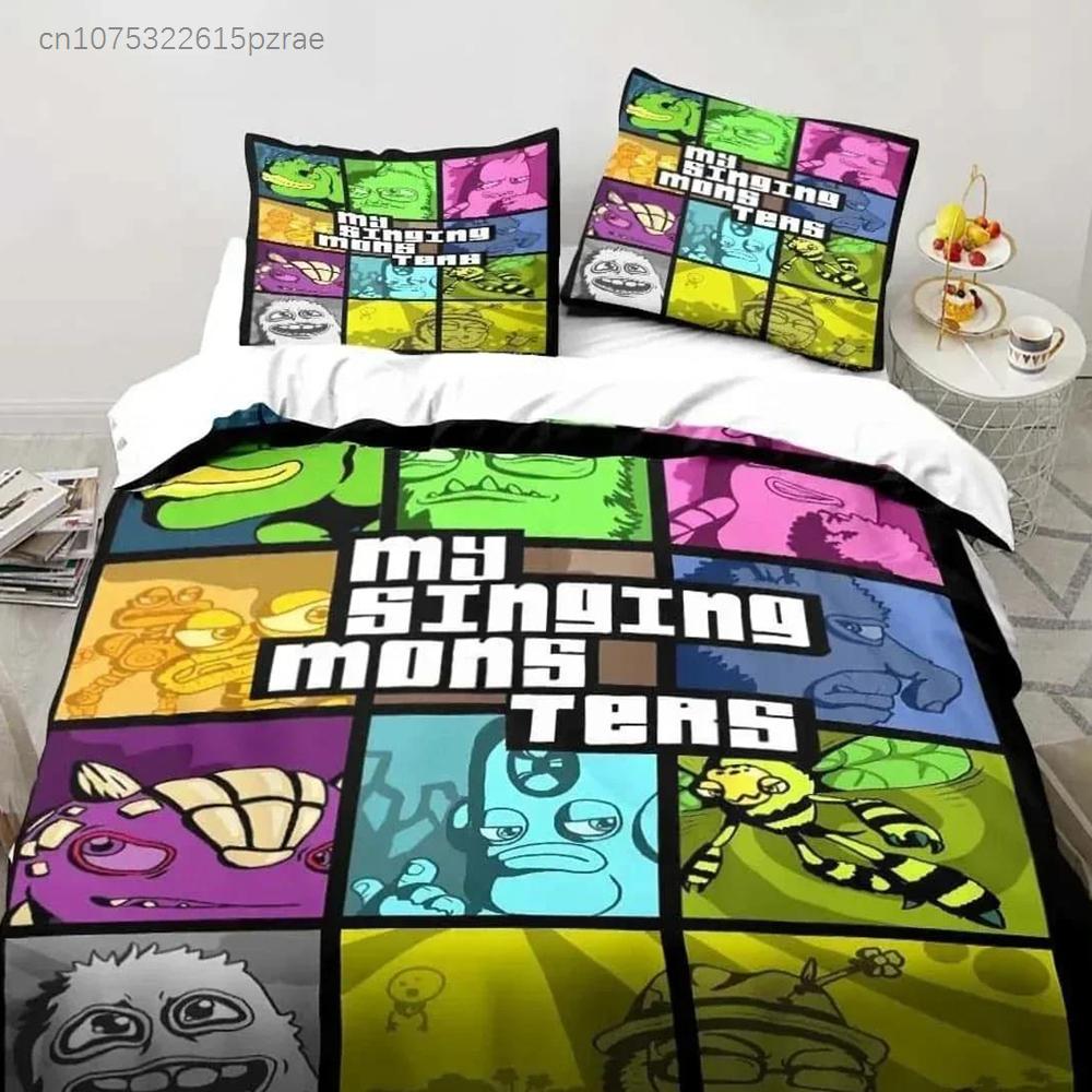 3D Druck Mein Spiel Singende Monster Bettwäschesets Bettdecke Steppdecke Bettbezug Bettbezug Kissenbezugsets Kinder Erwachsenengröße